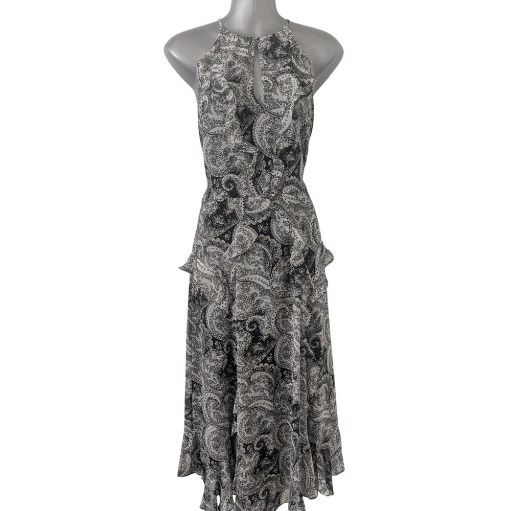 WHBM Sz 4 Floral Paisley, Ruffled, Tiered Dress EUC
